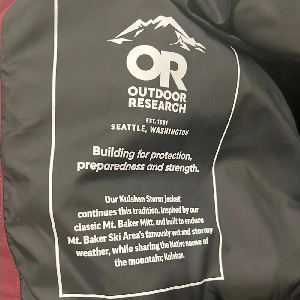 BRAND NEW NEVER WORN Outdoor Research Burgundy and Black Jacket - Picture 4 of 6